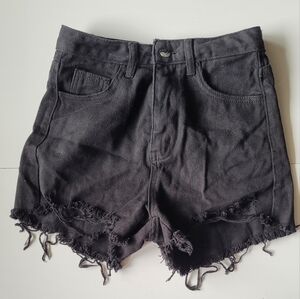 Black Ripped Shorts